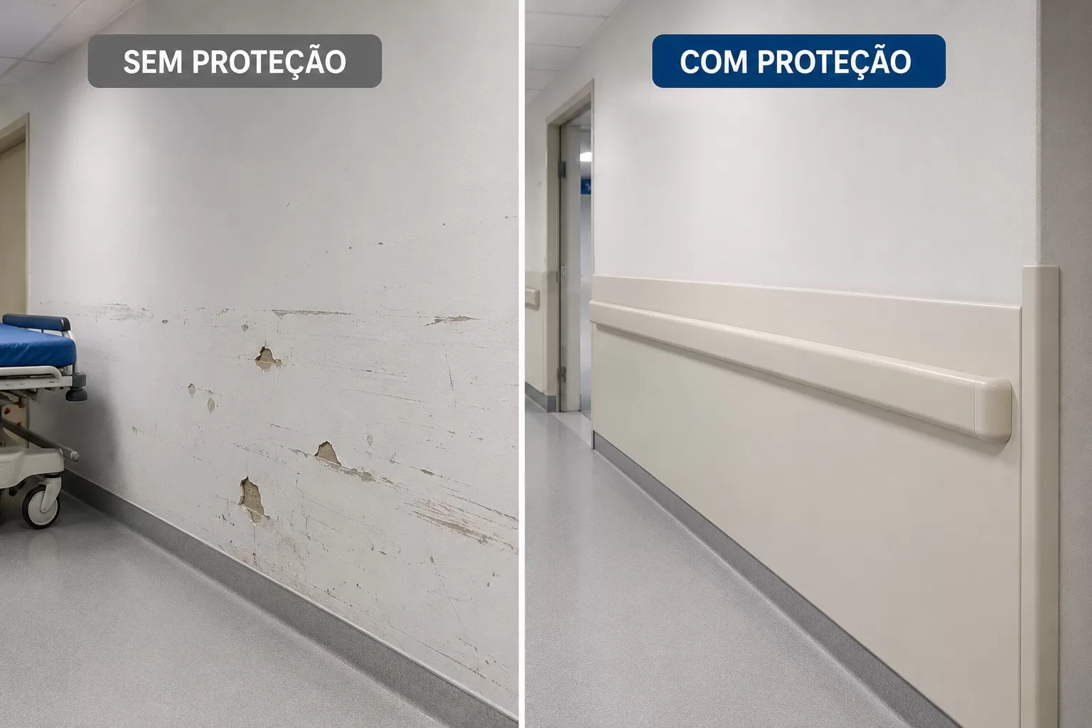 custo invisivel manutencao hospitalar protecao paredes